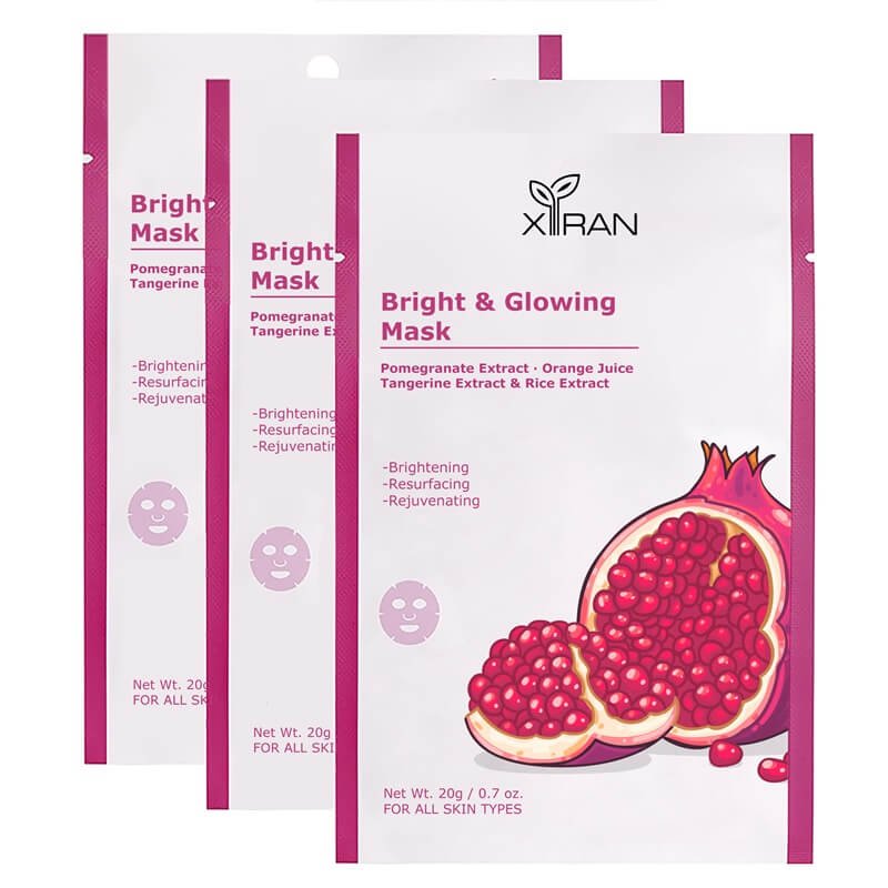 Factory Custom Private Label Revitalizing Pomegranate Facial Sheet Mask 1 Revitalizing Pomegranate Facial Sheet Mask