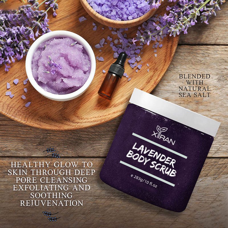 Private Label 100% Pure Natural Organic Lavender Body Scrub 2 Lavender Scented Salt Body Scrub