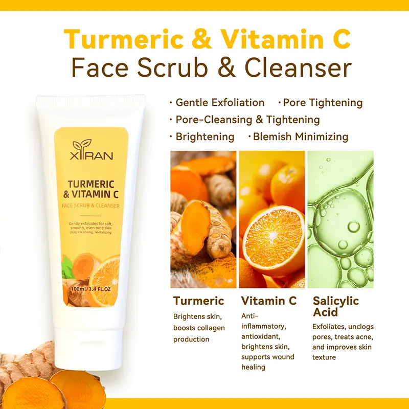Private Label Deep Hydration Turmeric & Vitamin C Skincare Set 2 Private Label Turmeric & Vitamin C Face Scrub Cleanser