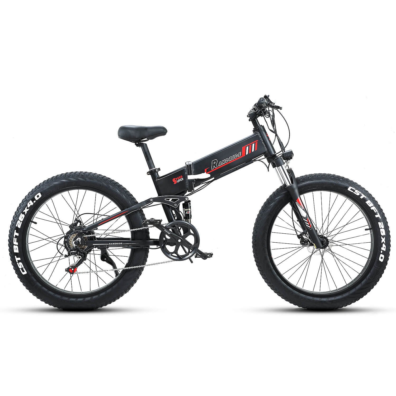 RANDRIDE Adult Folding Electric Bike 1000W Fat Tire Ebike Foldable