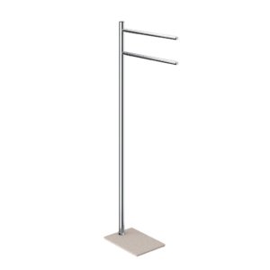2-Arm Freestanding Towel Rack 84.8×14×34cm Beige