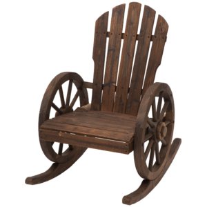 2-Wheel Fir Wood Rocking Chair
