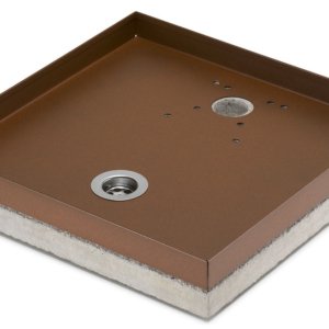 Base Portaciottolo per Fontane 40x40x8 cm in Metallo con Base in Cemento Belfer 42/BSE/10 Ruggine