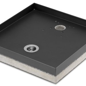 Base Portaciottolo per Fontane 40x40x8 cm in Metallo con Base in Cemento Belfer 42/BSE/10 Antracite