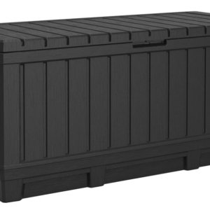 Baule Cassapanca da Esterno 128x59x53,6 cm in Resina Effetto Legno Keter Kentwood Antracite