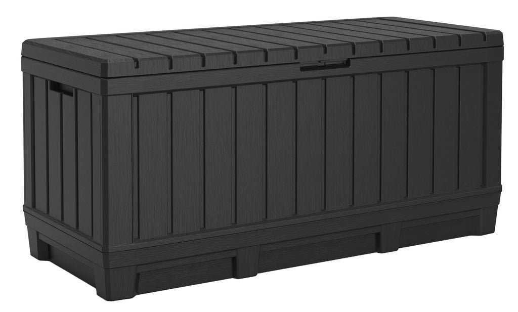 Baule Cassapanca da Esterno 128x59x53,6 cm in Resina Effetto Legno Keter Kentwood Antracite