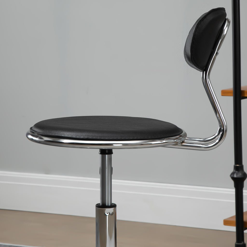 Beautician Stool with Wheels, Adjustable Height, Curved Back 9 Beautician Stool with Wheels, Adjustable Height, Curved Back