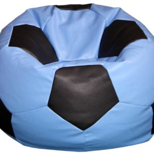 Blue & Black Soccer Bean Bag Chair, 100cm Faux Leather