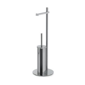 Bonussi Chrome Toilet Roll & Brush Holder 61x20x20cm