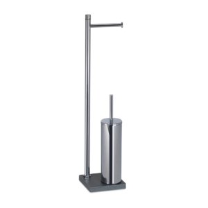 Bonussi Gray Toilet Paper & Brush Floor Stand