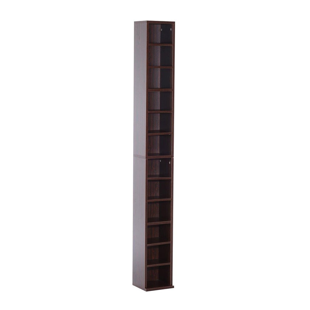 Brown Wood Wall Mounted Bookshelf 175cm Tall