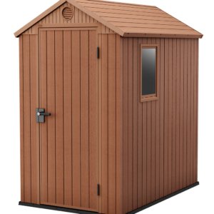 Casetta da Giardino Porta Attrezzi 125,8x184,5x205,1 cmin Evotech+ Keter Darwin 4x6 Marrone