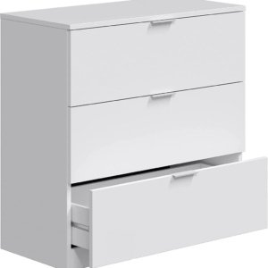 Cassettiera 3 Cassetti 80x38x77 cm in Legno Bianca