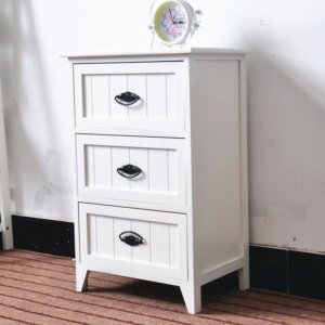 Cassettiera 3 Cassetti in Legno Massello 45x30x70 cm Fumer Betty Bianca