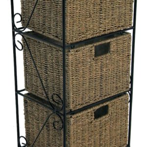 Cassettiera 3 Cassetti in Rattan Cordi