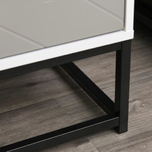 Cassettiera 4 Cassetti 80x40x79 cm in Metallo e Truciolato Bianca e Grigia
