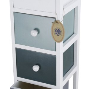 Cassettiera 4 Cassetti in Legno Massello 25x25x71 cm Fumer Rosy