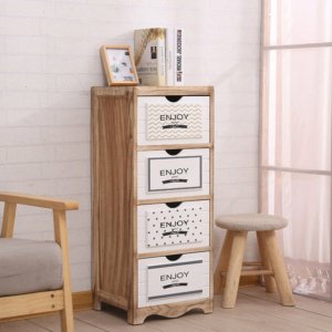 Cassettiera 4 Cassetti in Legno Massello 35x30x84,5 cm Fumer Doris Legno