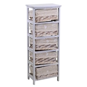 Cassettiera 5 Cassetti in Legno 40x28x104cm Federica