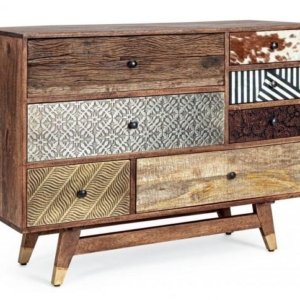 Cassettiera 7 Cassetti 110x40x80 cm in Legno