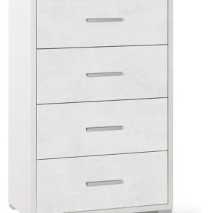 Cassettiera con 4 Cassetti 71x110x41 cm Ossido Bianco