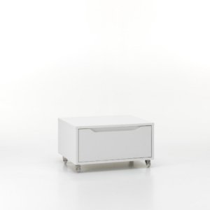Cassettiera con Ruote 1 Cassetto 60x45x32 cm in Legno TFT Belsk Bianco Opaco