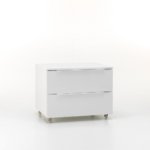 Cassettiera con Ruote 2 Cassetti 70x52x57 cm in Legno TFT Kato Bianco Opaco