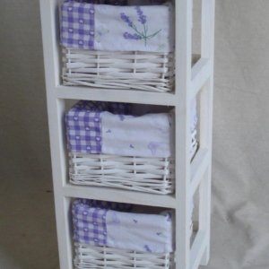 Cassettiera in Legno 3 Cassetti 25x25H59cm Lavanda