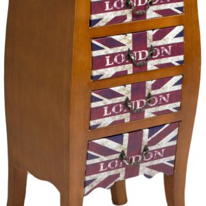 Cassettiera in Legno 4 Cassetti London