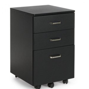 Cassettiera Nadir 3 Cassetti Nero in Legno