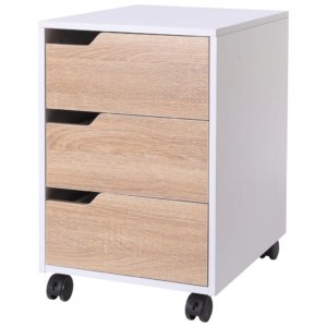 Cassettiera per Ufficio con Ruote 3 Cassetti 40x50x57,5 cm Bianca