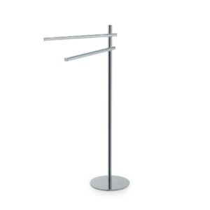 Chrome 2-Arm Floor Towel Rack 31x10x18in Bonussi