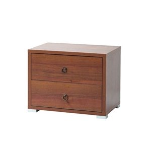 Comodino 2 cassetti 52x36x43H cm noce antico