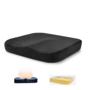 Cuscino Sedile Sagomato 40x40x7 cm in Memory Foam Rizzetti Nero