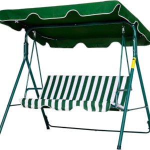Dondolo 3 Posti da Giardino cm in Acciaio Becker Swing Bianco e Verde