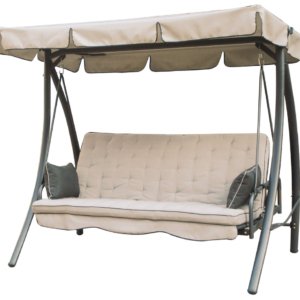 Dondolo da Giardino Reclinabile 3 Posti in Ferro Taddei Panama Beige