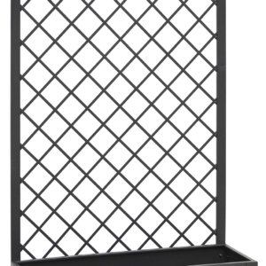 Fioriera da Giardino in Metallo con Traliccio 90x32xH150 cm Rama Antracite