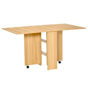 Foldable Space-Saver Table Natural Wood 140x80x74