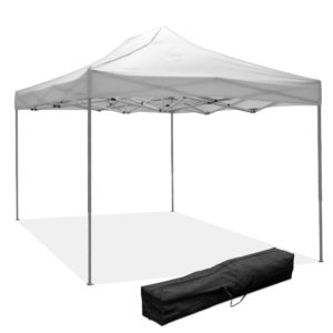 Gazebo Richiudibile Pieghevole 3x4,5m in Acciaio e PVC Impermeabile Bianco