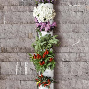 Giardino Verticale 6 Vasi 15x17x12 cm Intercambiabili Rama Vertical Garden
