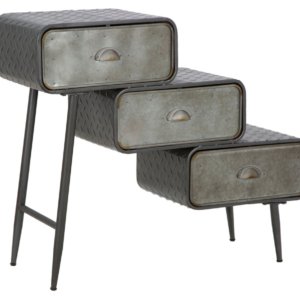 Mobiletto 3 Cassetti Iron School 86x29,5x71 cm in Ferro Grigio