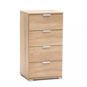 Mobiletto 4 Cassetti Naturale 45x38x85 h cm in Truciolare bilaminato Marrone chiaro