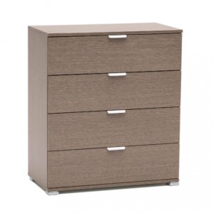 Mobiletto 4 Cassetti Rovere Grigio 75x38x85 h cm in Truciolare bilaminato Rovere grigio