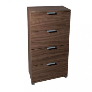 Mobiletto 4 Cassetti Tinta Noce 45x38x85 h cm in Truciolare bilaminato Marrone