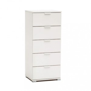 Mobiletto 5 Cassetti Bianca 45x38x103 h cm in Truciolare bilaminato Bianco