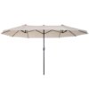 Ombrellone da Giardino 4,6x2,7 m Palo Ø48 mm Doppio Tetto Beige