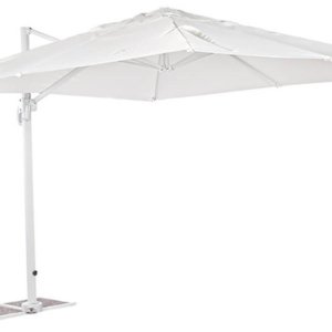 Ombrellone Decentrato da Giardino in Alluminio 3x4m Alba Bianco