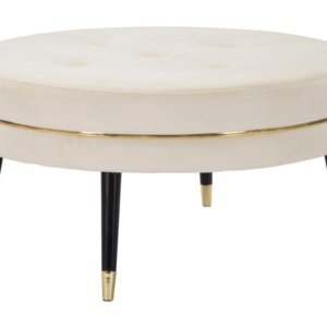 Paris XXL Puff Cream-Gold Ø90x46cm Gld/Blk Velvet