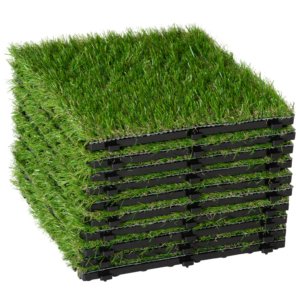 Pavimentazione da Esterno Incastrabile 10pz 30x30 cm Prato Sintetico