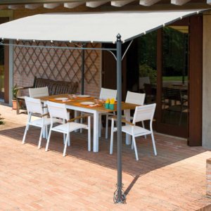Pergola da Giardino in Ferro 4X3m Vorghini Chains Sabbia